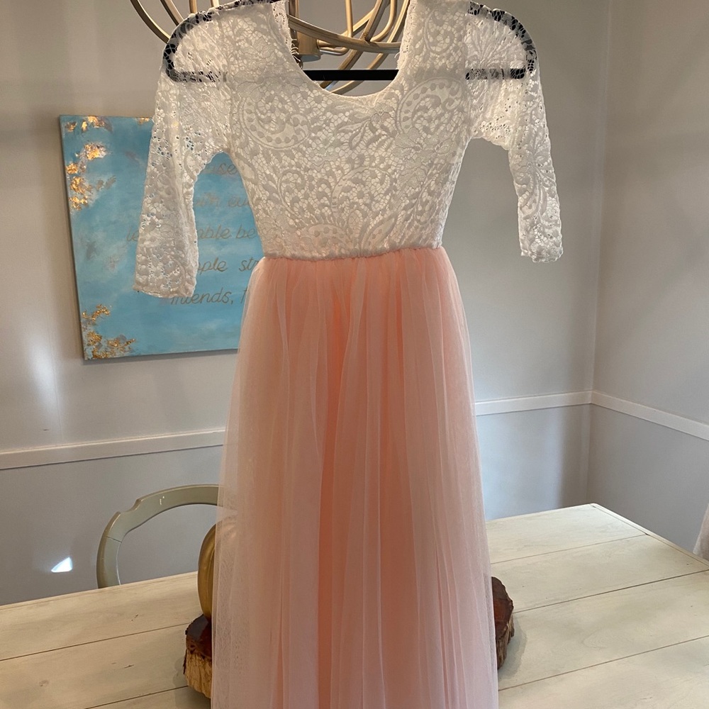 Pink and white flower girl dress NWOT